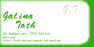 galina toth business card